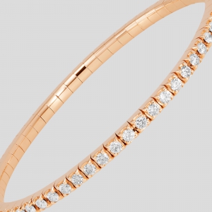 Foto Bracciale tennis elastico in oro rosa e diamanti
